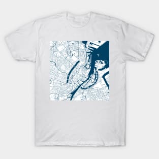 Kopie von Kopie von Kopie von Kopie von Kopie von Kopie von Kopie von Kopie von Kopie von Lisbon map city map poster - modern gift with city map in dark blue T-Shirt